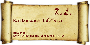 Kaltenbach Lívia névjegykártya